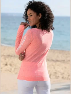 T-shirt à manches longues avec coutures contrastées et imprimé sportif