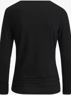 T-shirt à manches longues avec dentelle délicate à l'encolure en v