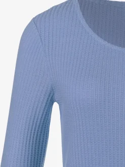 T-shirt manches longues avec effet piqué et coupe près du corps