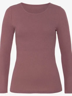 T-shirt manches longues avec effet piqué et coupe près du corps