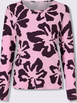 T-shirt à manches longues avec imprimé floral en viscose ECOVERO
