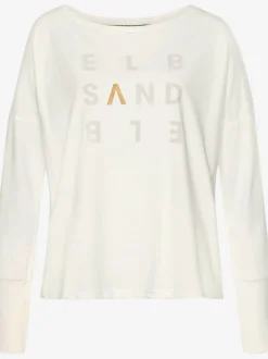 T-shirt à manches longues avec logo et bords-côtes