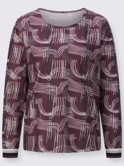T-shirt à manches longues avec motif graphique en coton