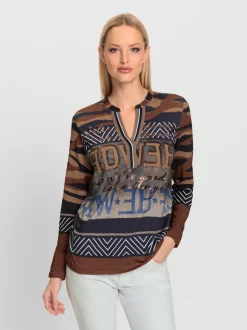T-shirt à manches longues avec motifs imprimés graphiques