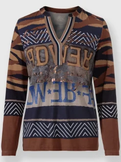 T-shirt à manches longues avec motifs imprimés graphiques
