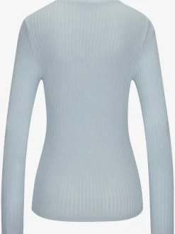 T-shirt à manches longues avec patte de boutonnage et boutons imitation corne