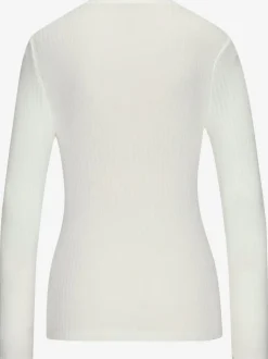 T-shirt à manches longues avec patte de boutonnage et boutons imitation corne