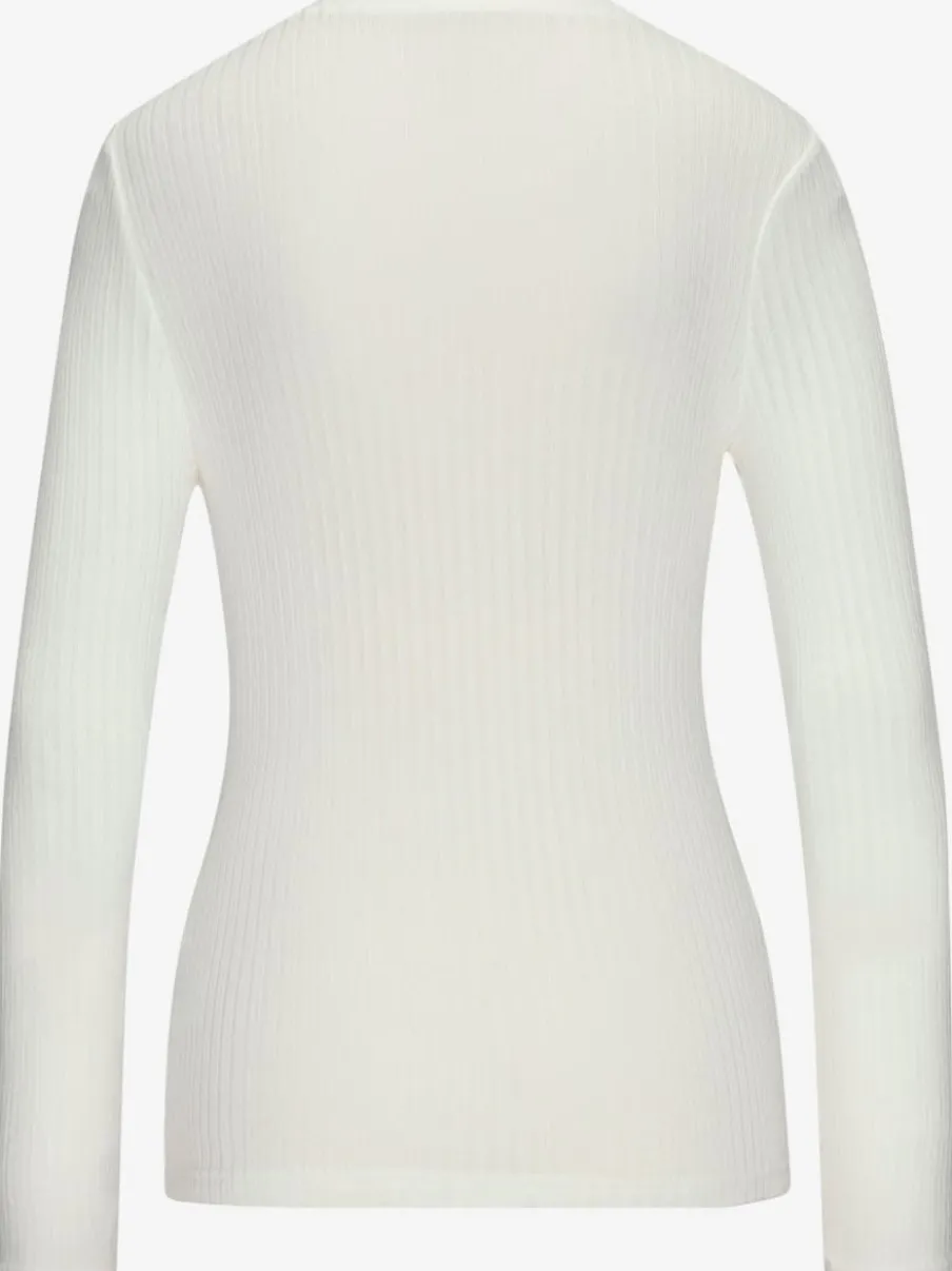 T-shirt à manches longues avec patte de boutonnage et boutons imitation corne