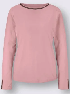 T-shirt à manches longues avec strass sur l'encolure