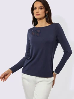 T-shirt à manches longues découpes raffinées