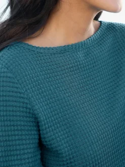T-shirt à manches longues encolure en u féminine