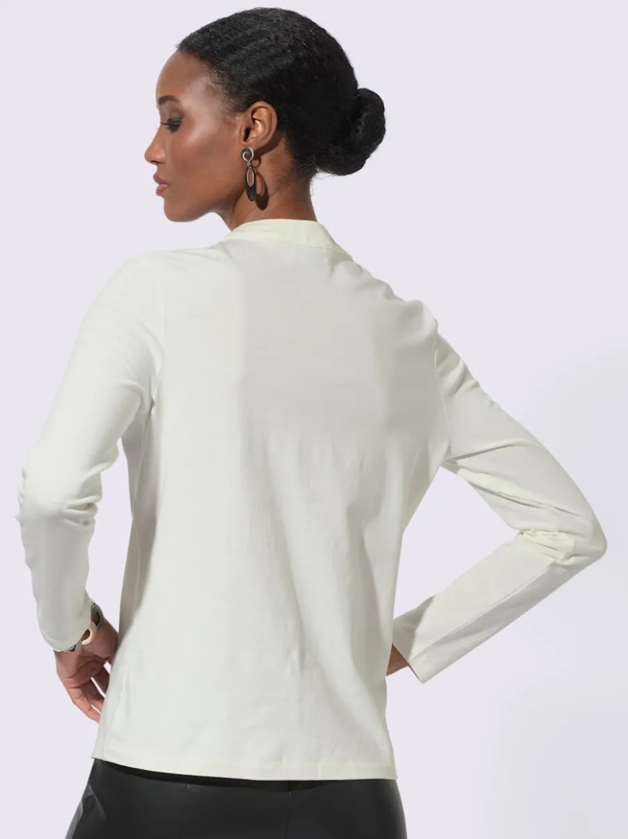T-shirt à manches longues en coton bio avec fente raffinée