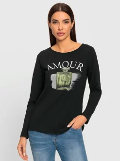 T-shirt à manches longues en coton avec imprimé graphique