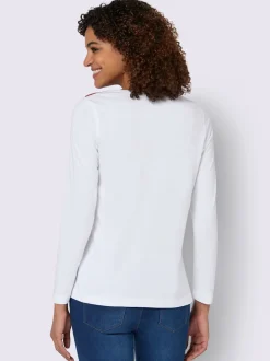 T-shirt à manches longues en jersey avec passepoils contrastés