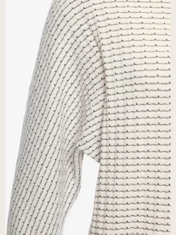 T-shirt à manches longues en tricot structuré avec encolure ronde et élastique à la taille