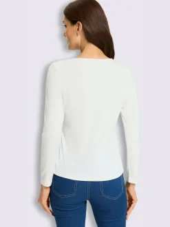 T-shirt à manches longues imprimé dentelle tendance