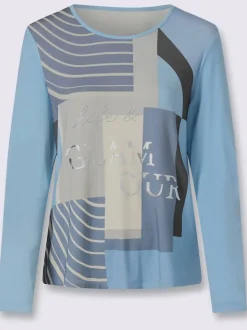 T-shirt à manches longues imprimé graphique