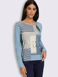 T-shirt à manches longues imprimé graphique