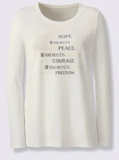 T-shirt à manches longues inscription tendance