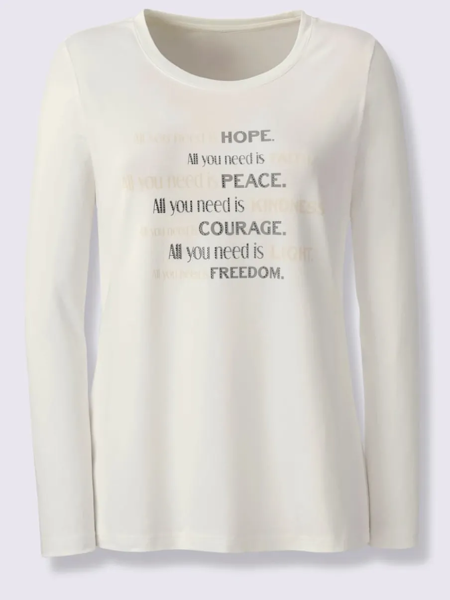 T-shirt à manches longues inscription tendance