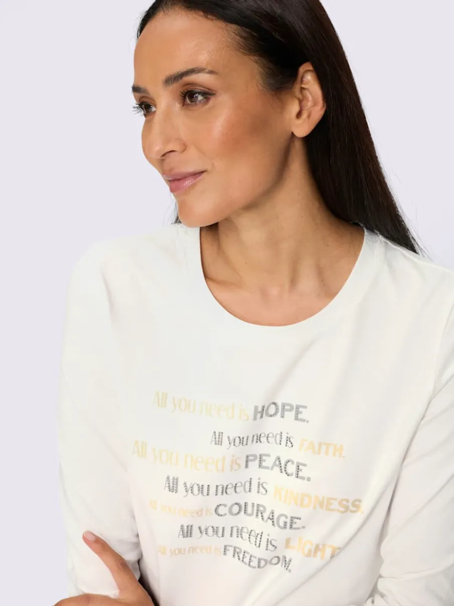 T-shirt à manches longues inscription tendance