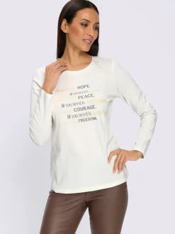 T-shirt à manches longues inscription tendance