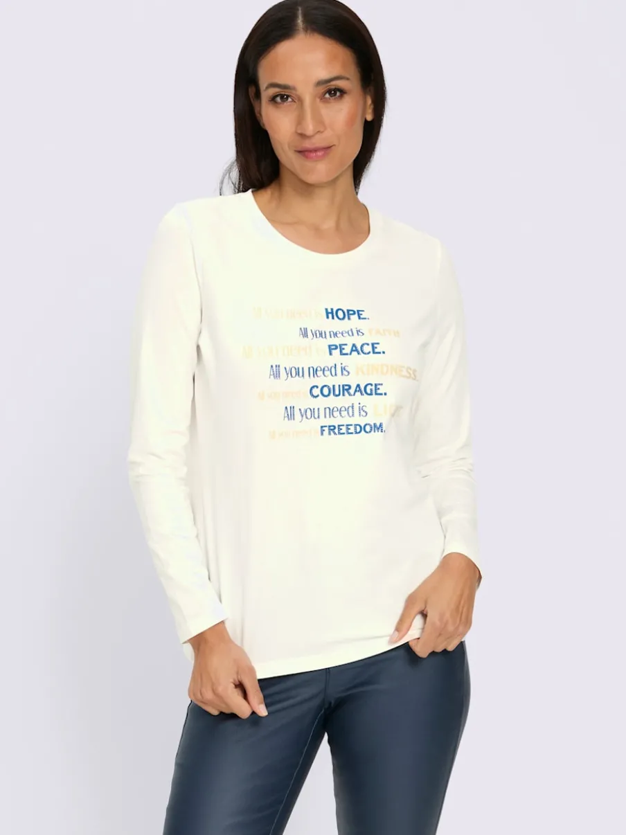 T-shirt à manches longues inscription tendance