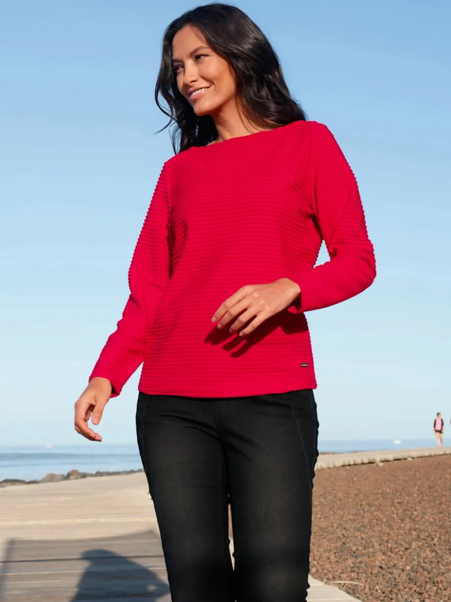 T-shirt à manches longues jersey jacquard