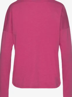 T-shirt manches longues large encolure avec logo imprimé