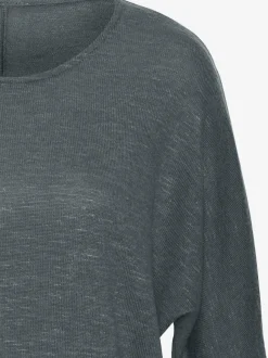 T-shirt manches longues à manches chauve-souris avec ceinture large