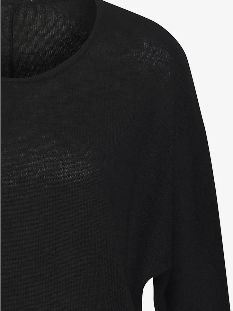 T-shirt manches longues à manches chauve-souris avec ceinture large