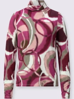 T-shirt à manches longues à motif imprimé en viscose