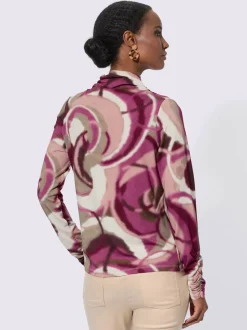 T-shirt à manches longues à motif imprimé en viscose