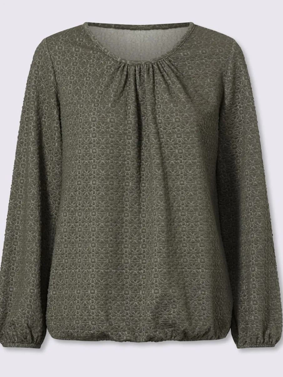 T-shirt à manches longues tissu structuré de qualité