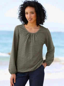 T-shirt à manches longues tissu structuré de qualité