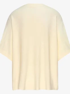T-shirt à manches mi-longues avec motif en tricot ajouré