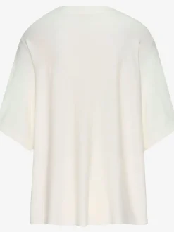 T-shirt à manches mi-longues avec motif en tricot ajouré