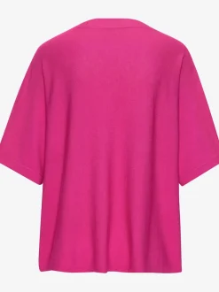 T-shirt à manches mi-longues avec motif en tricot ajouré
