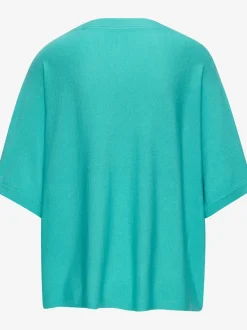T-shirt à manches mi-longues avec motif en tricot ajouré