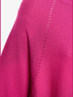 T-shirt à manches mi-longues avec motif en tricot ajouré