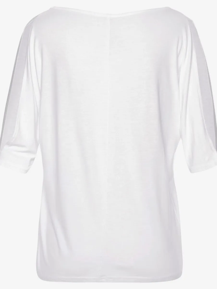 T-shirt manches mi-longues avec découpe et encolure en V