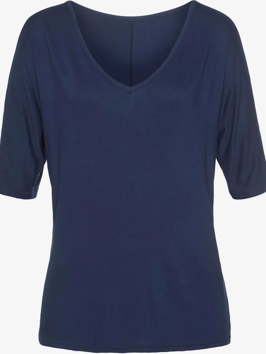 T-shirt manches mi-longues avec découpe et encolure en V
