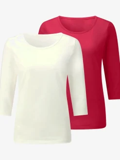 T-shirt à manches 3/4 pur coton