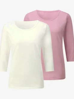 T-shirt à manches 3/4 pur coton