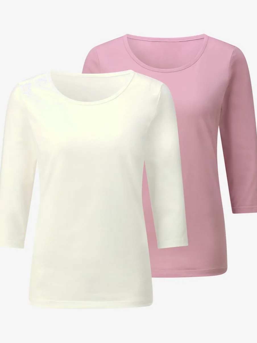T-shirt à manches 3/4 pur coton