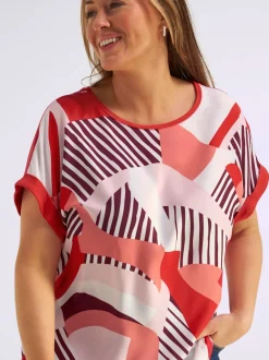 T-shirt mélange de matières : jersey et qualité chemisier tissée