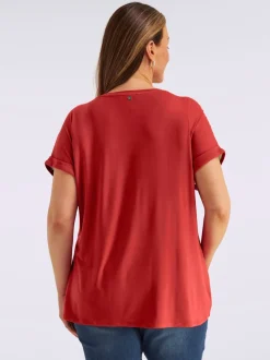 T-shirt mélange de matières : jersey et qualité chemisier tissée