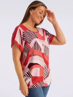 T-shirt mélange de matières : jersey et qualité chemisier tissée