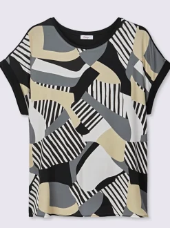 T-shirt mélange de matières : jersey et qualité chemisier tissée
