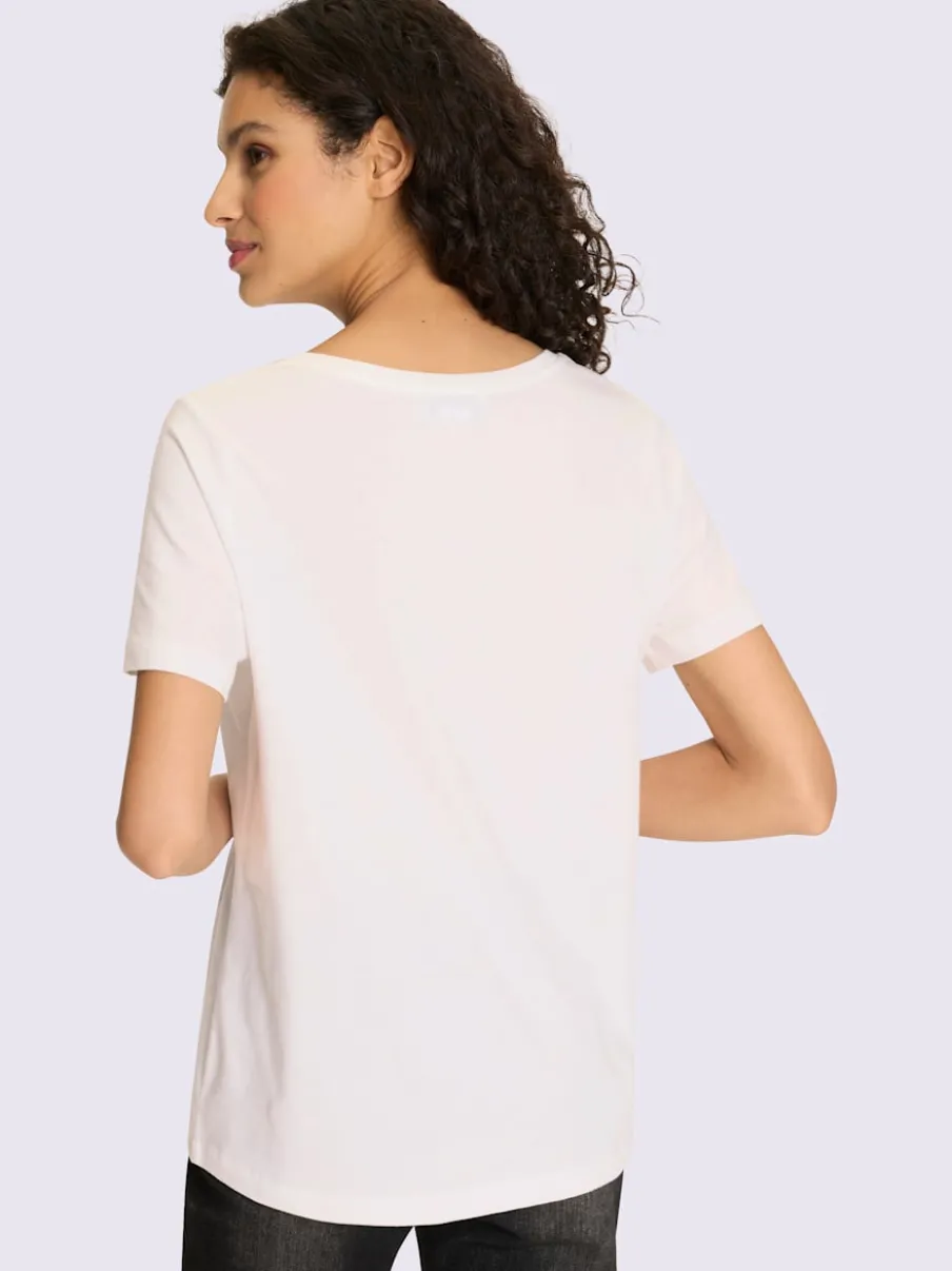 T-shirt moderne en coton avec imprimé feuille graphique